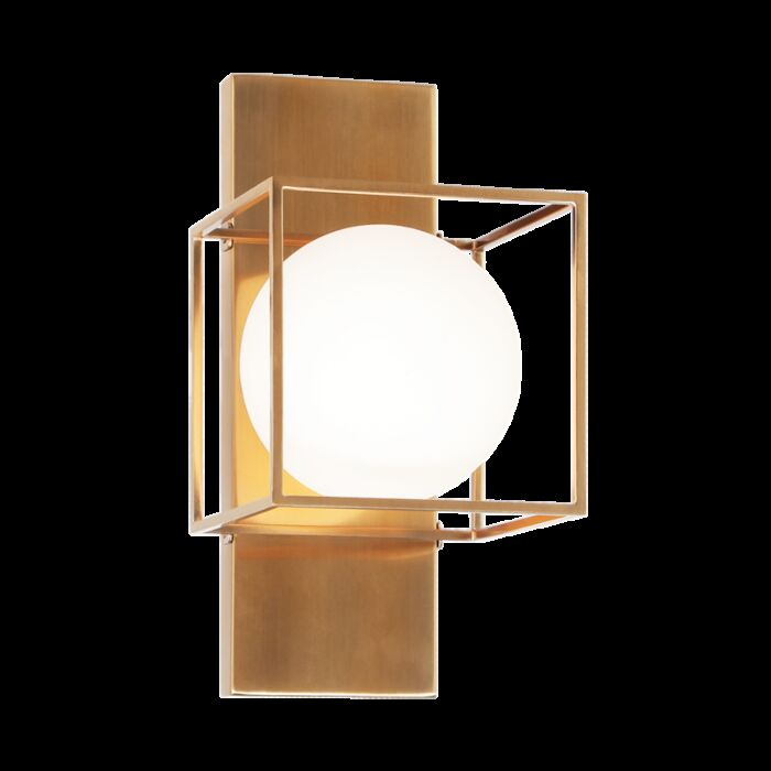 Matteo Squircle 1 Light Wall Sconce In Aged Gold Brass