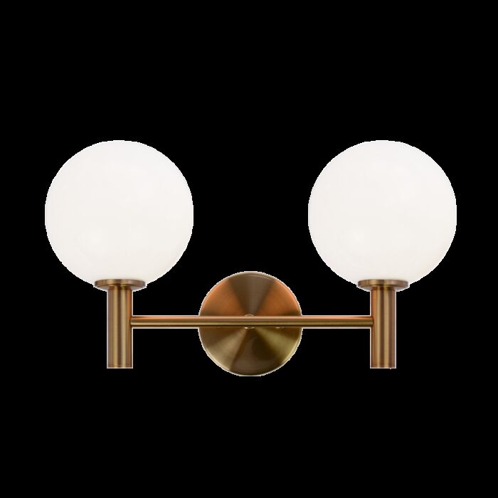 Matteo Cosmo 2 Light Wall Sconce In Aged Gold Brass