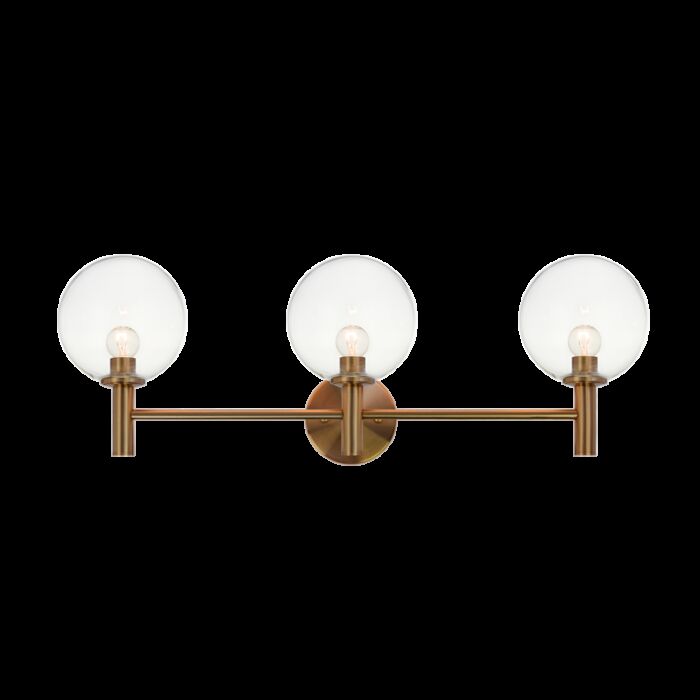 Matteo Cosmo 3 Light Wall Sconce In Aged Gold Brass
