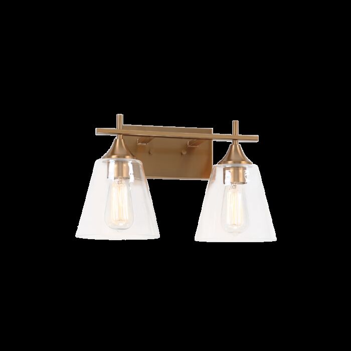 Matteo Hollis 2 Light Wall Sconce In Aged Gold Brass