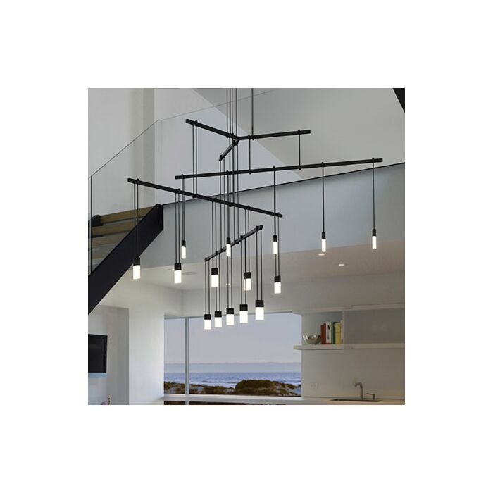 Sonneman Suspenders® 15 Light Track Lighting in Satin Black