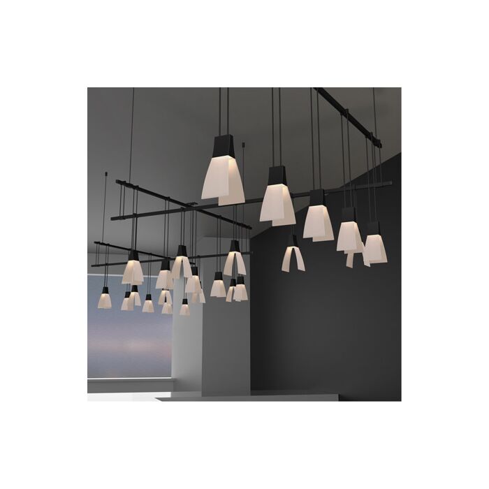 Sonneman Suspenders® 25 Light Zig Zag Pendant in Satin Black