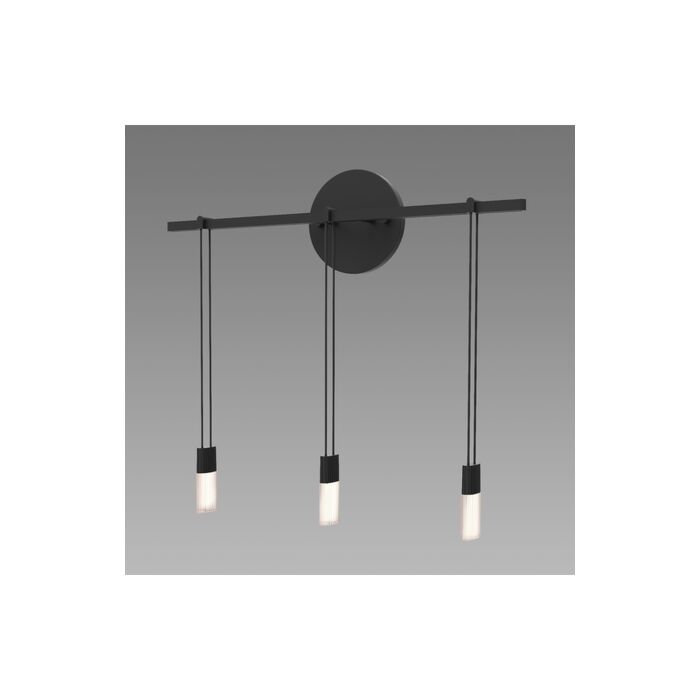 Sonneman Suspenders® 3 Light 15 Inch Wall Sconce in Satin Black