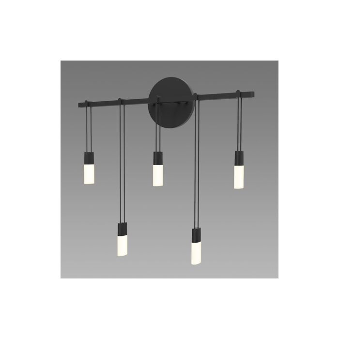 Sonneman Suspenders® 5 Light 15 Inch Wall Sconce in Satin Black