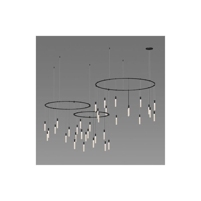 Sonneman Suspenders® Triple Ring Pendant in Satin Black