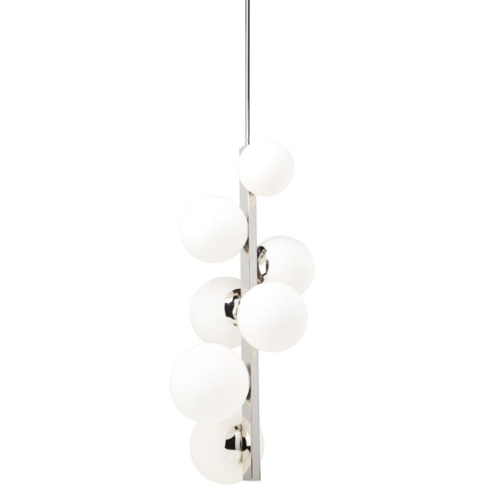 Artcraft Moonglow 7 Light Chandelier in Polished Nickel