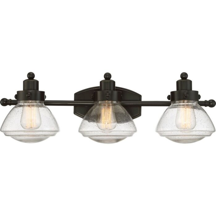 Quoizel Scholar 3 Light Bathroom Vanity Light in Palladian Bronze