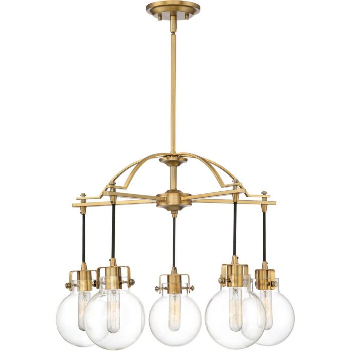 Quoizel Sidwell 5 Light 21 Inch Transitional Chandelier in Weathered Brass