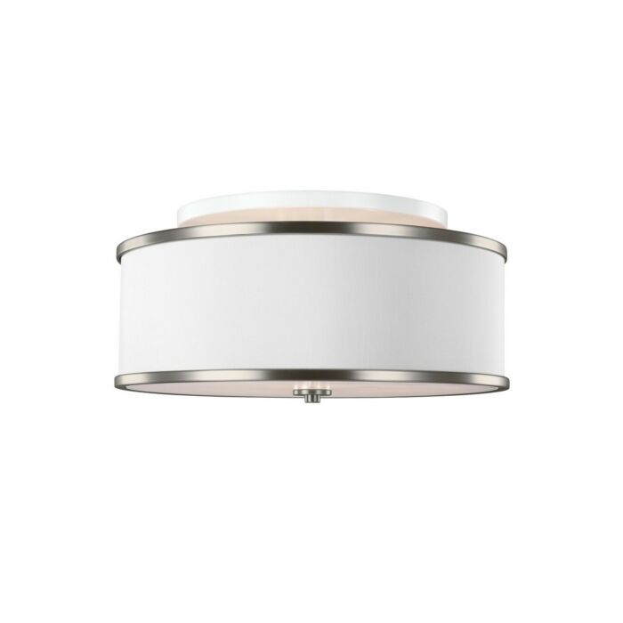 Feiss Lennon 20 Inch 3 Light Semi Flush Mount in Satin Nickel