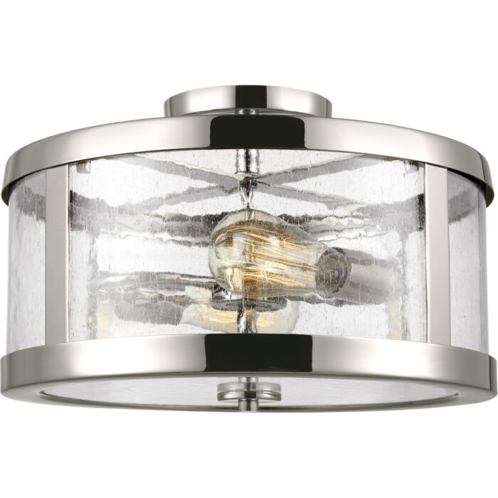 Feiss Harrow 15 Inch 2 Light Flush Mount in Polished Nickel