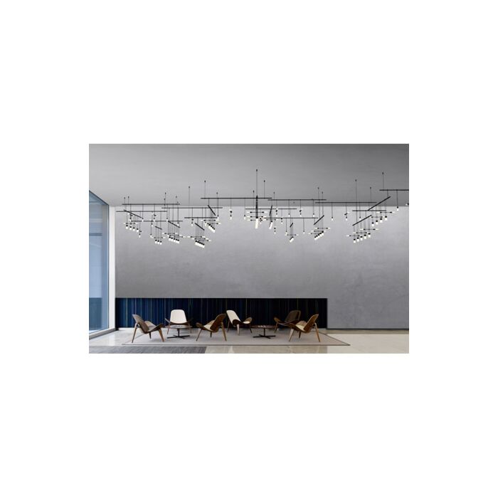 Sonneman Suspenders® 35 Light 242 Inch Track Lighting in Satin Black