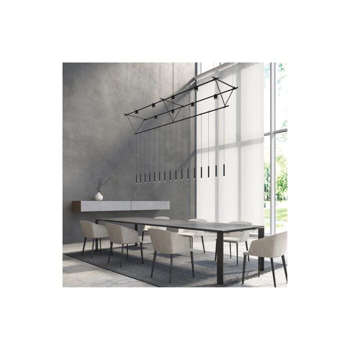 Sonneman Suspenders® 16 Light 170 Inch Suspension Track Lighting in Satin Black