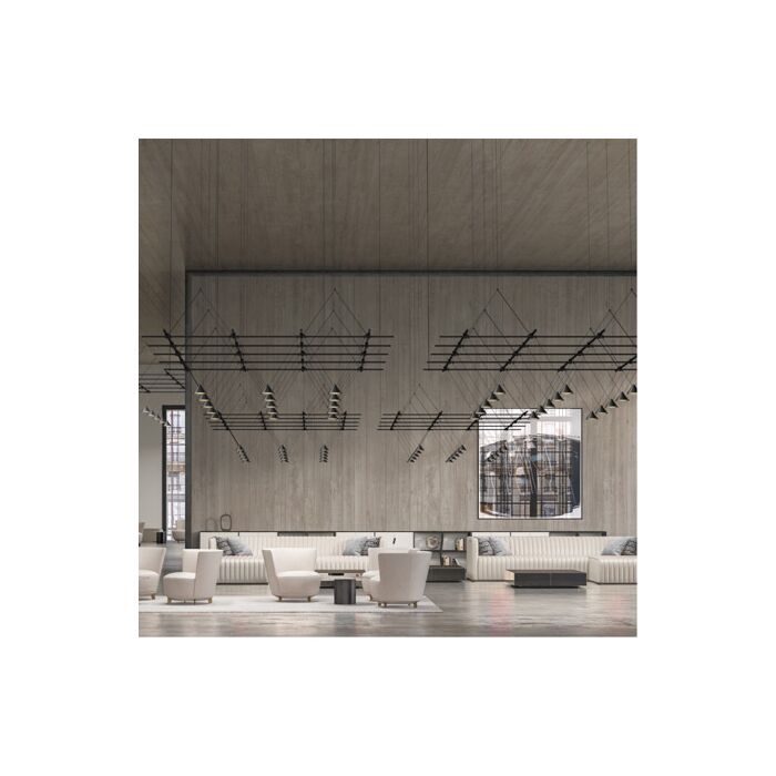 Sonneman Suspenders® 15 Light 73 Inch Suspension Track Lighting in Satin Black