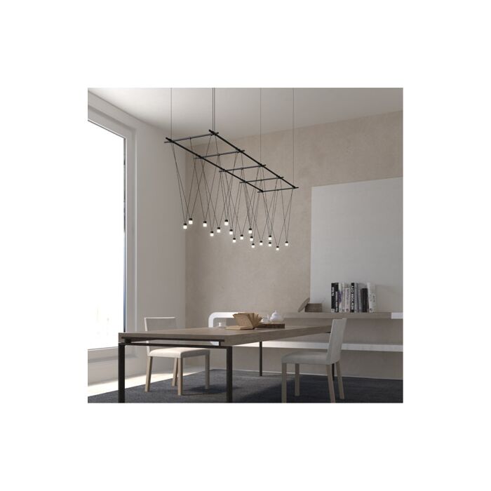 Sonneman Suspenders® 17 Light 24 Inch Suspension Track Lighting in Satin Black