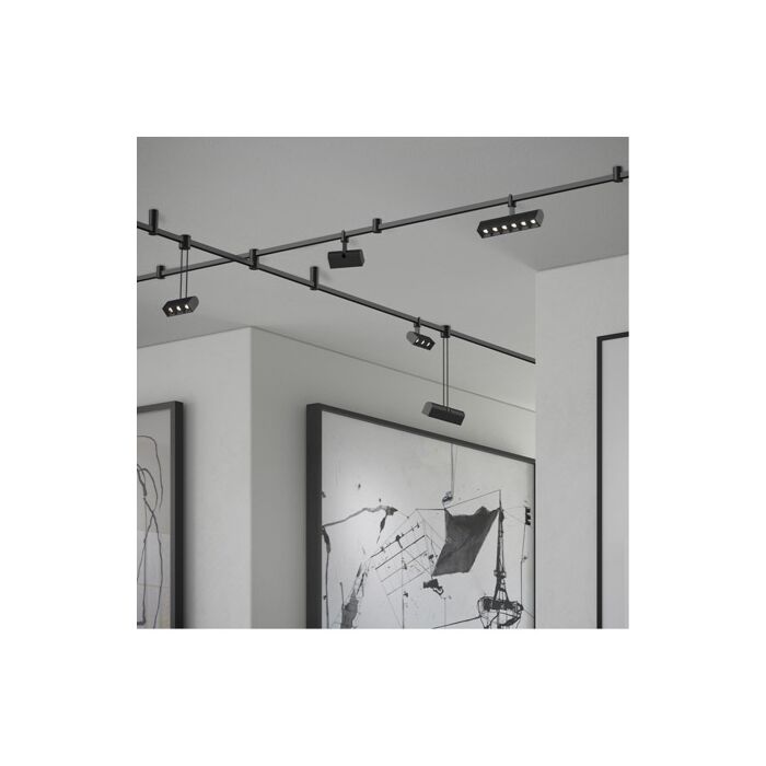 Sonneman Suspenders® 18 Light 97 Inch 2 Bar Free Form Track Lighting in Satin Black