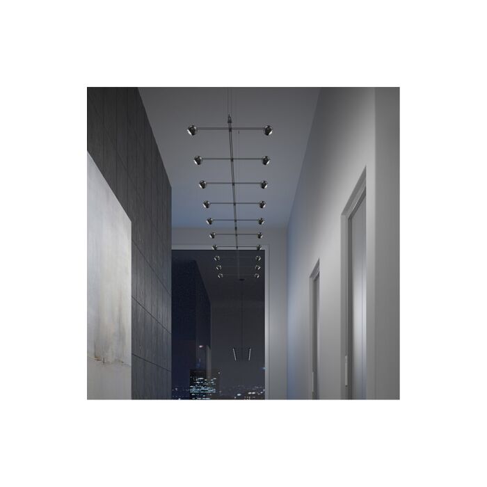 Sonneman Suspenders® 20 Light 193 Inch Track Lighting in Satin Black