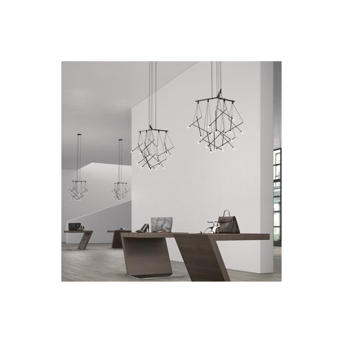 Sonneman Suspenders® 15 Light Pendant Light in Satin Black