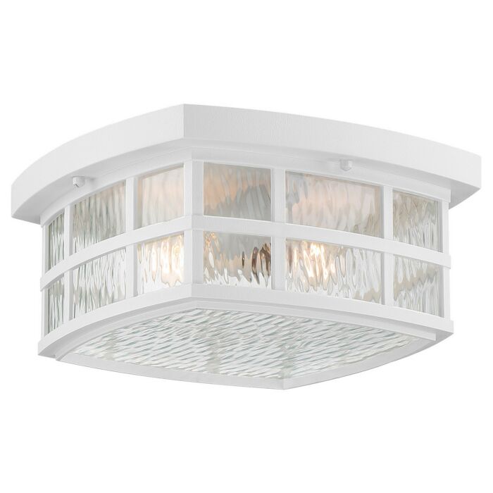 Quoizel Stonington 2 Light 12 Inch Outdoor Ceiling Light in White Lustre