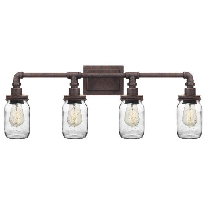 Quoizel Squire 4 Light Bathroom Vanity Light in Rustic Black