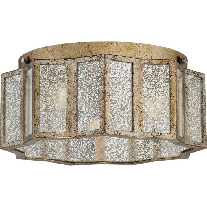 Quoizel Shrine 3 Light 16 Inch Ceiling Light in Aged Gold