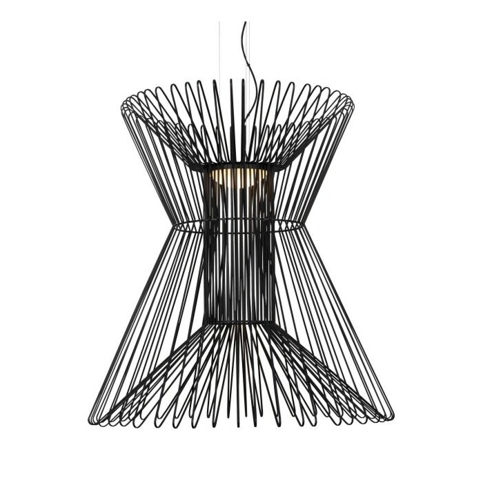 Tech Syrma 3000K LED 38 Inch Pendant Light in Matte Black