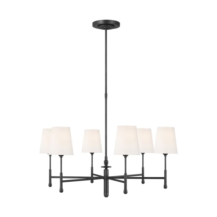 Capri 6 Light Chandelier in Aged Iron by Thomas O'Brien