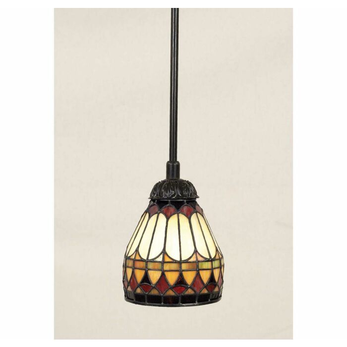 Quoizel West End 6 Inch Tiffany Pendant Light in Vintage Bronze