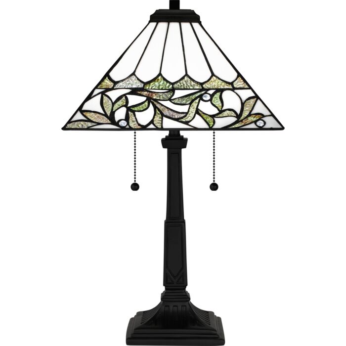Tiffany 2-Light Table Lamp in Matte Black