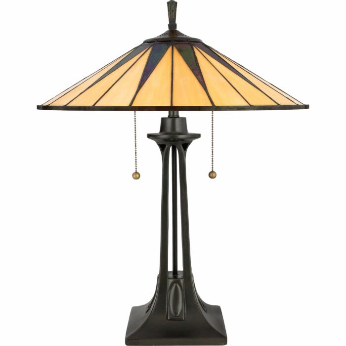 Quoizel Gotham 25 Inch Tiffany Table Lamp in Vintage Bronze