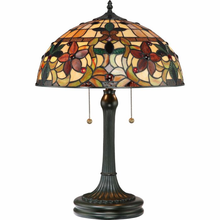 Quoizel Kami 23 Inch Tiffany Table Lamp in Vintage Bronze