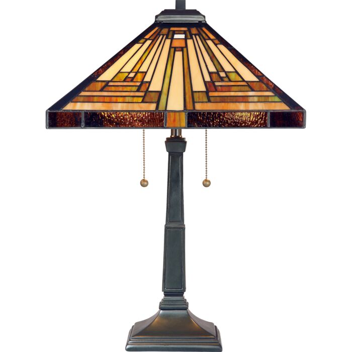 Quoizel Stephen Tiffany Table Lamp in Vintage Bronze