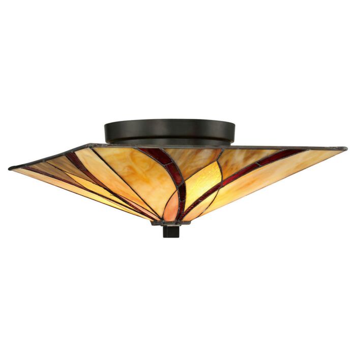 Quoizel Asheville 2 Light 15 Inch Ceiling Light in Valiant Bronze