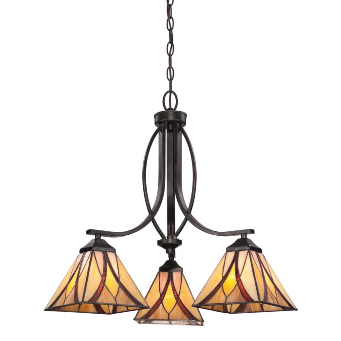 Quoizel Asheville 3 Light 22 Inch Transitional Chandelier in Valiant Bronze