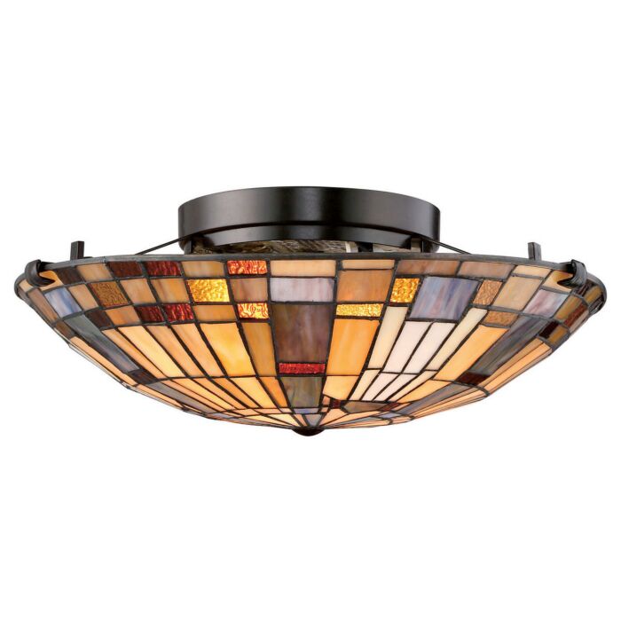 Quoizel Inglenook 2 Light 17 Inch Ceiling Light in Valiant Bronze