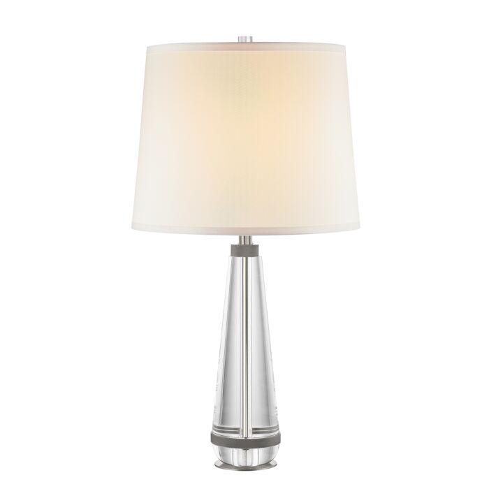 Alora Calista Table Lamp in Polished Nickel And White Silk
