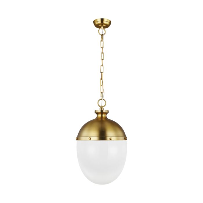 Aubry 2 Light Pendant Light in Burnished Brass by Thomas O'Brien