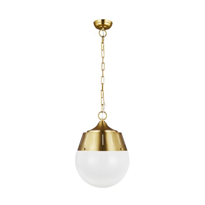 Arlett 2 Light Pendant Light in Burnished Brass by Thomas O'Brien