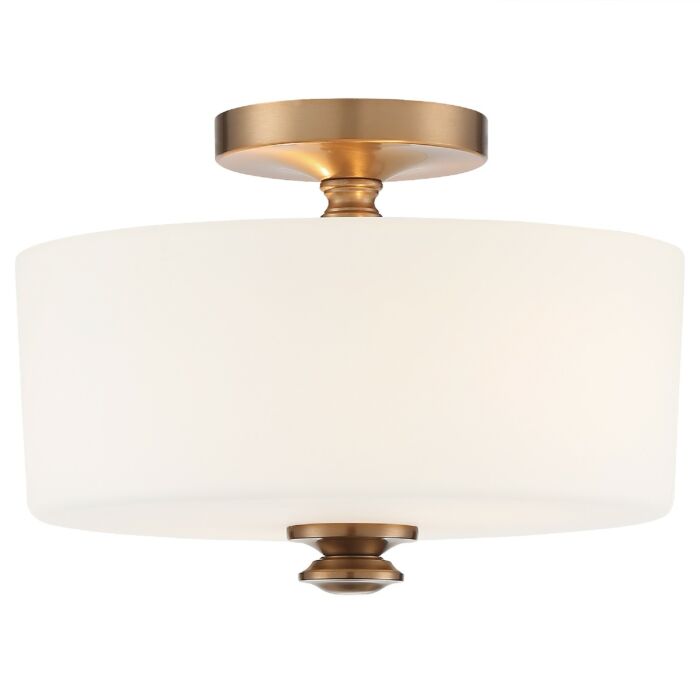 Crystorama Travis 2 Light Ceiling Light in Vibrant Gold