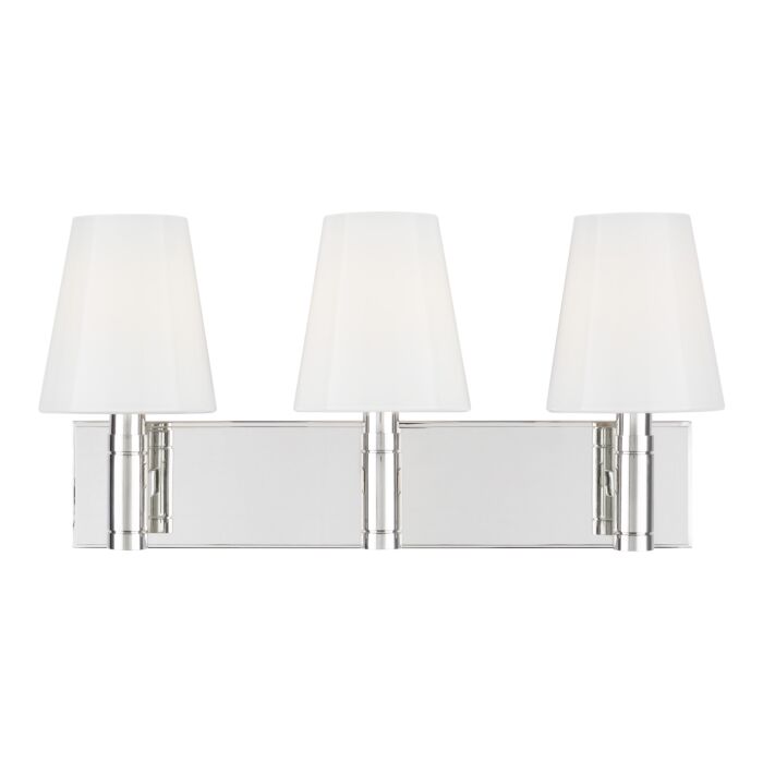 Beckham Classic 3 Light Bathroom Vanity Light in Polished Nickel by Thomas O'Brien