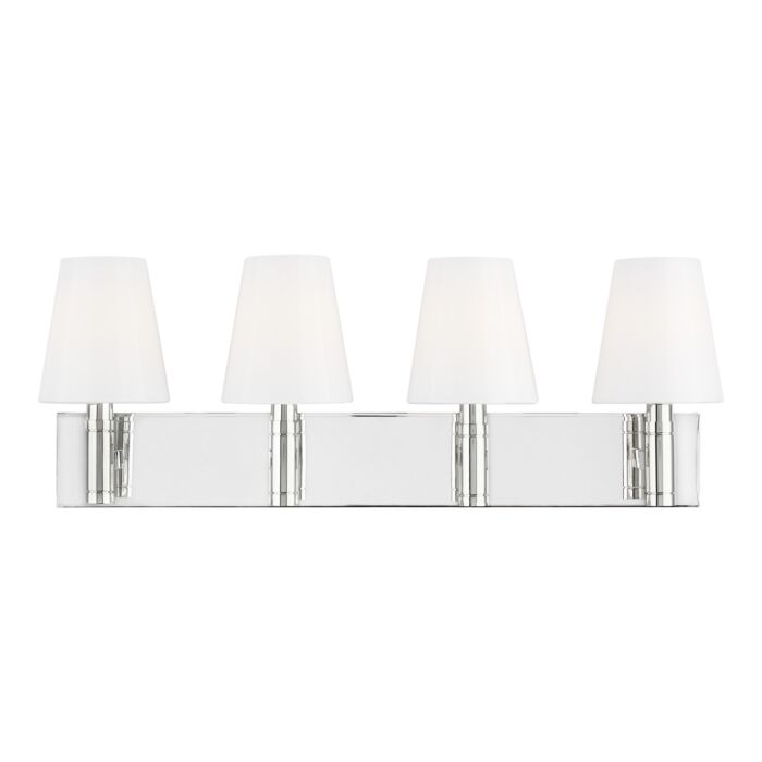 Beckham Classic 4 Light Bathroom Vanity Light in Polished Nickel by Thomas O'Brien