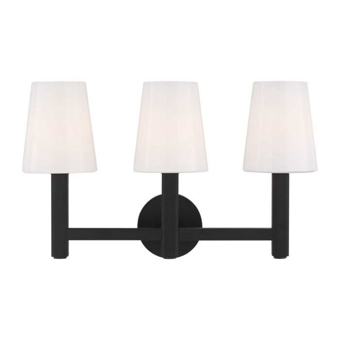 Logan 3 Light Bathroom Vanity Light in Aged Iron by Thomas O'Brien