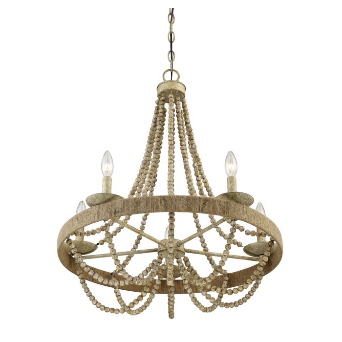 Trade Winds Lighting 5 Light Pendant Light In Natural Wood