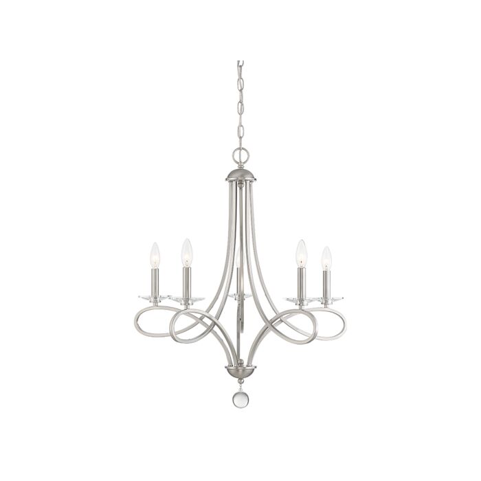 Trade Winds Lighting 5 Light Chandelier In Brushed Nickel