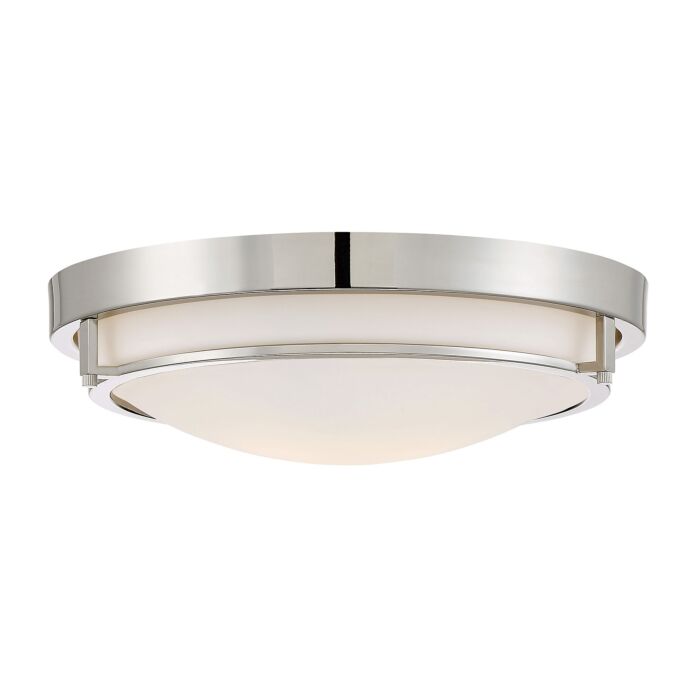 Trade Winds Felton Flush Mount Ceiling Light in Polished Nickel