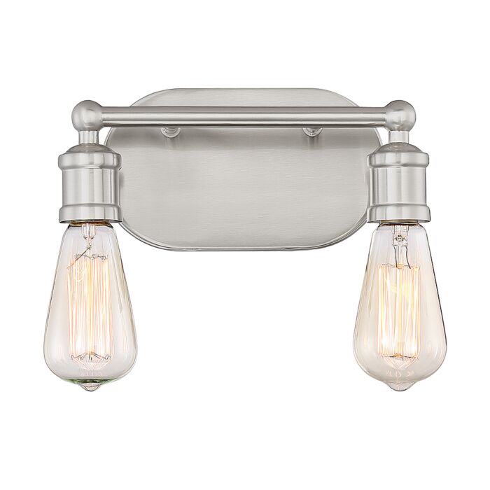 Trade Winds Lighting 2 Light Bathroom Vanity Light In Brushed Nickel