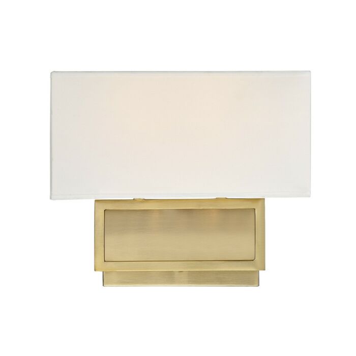 Trade Winds Rectangle 2 Light Wall Sconce in Natural Brass