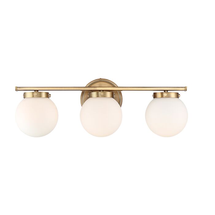 Trade Winds Antoinette 3 Light 24 Inch Bathroom Vanity Light in Natural Brass