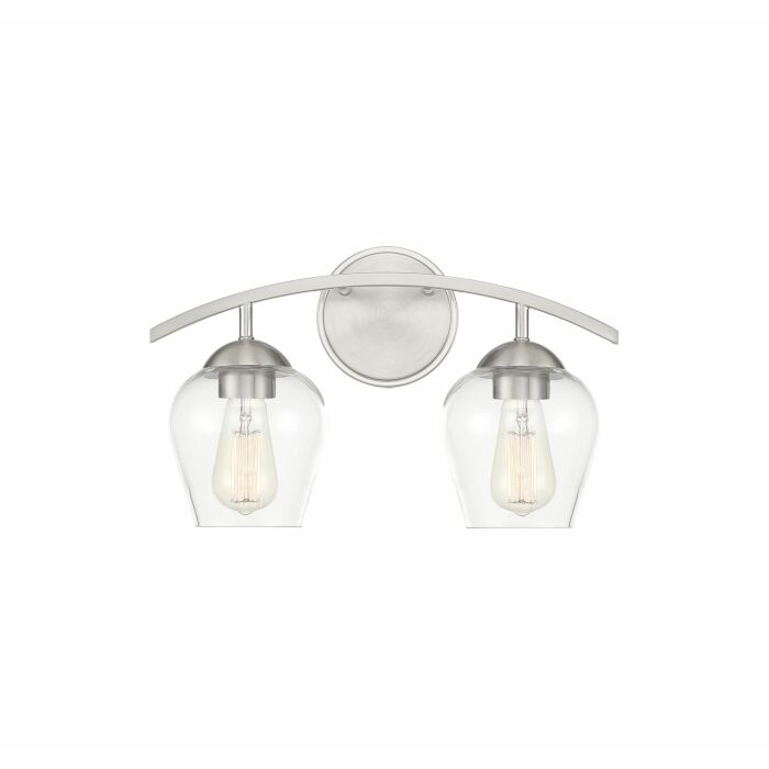 Trade Winds Hannah 2 Light Bathroom Vanity Light in Brushed Nickel