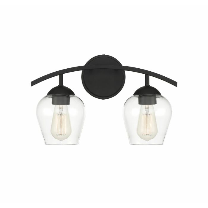 Trade Winds Hannah 2 Light Bathroom Vanity Light in Matte Black