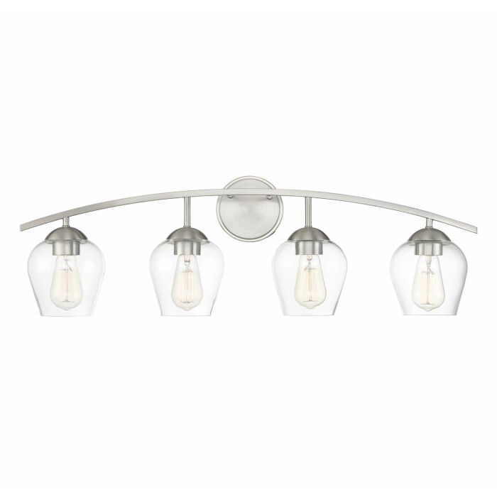 Trade Winds Lighting 4 Light Bathroom Vanity Light In Brushed Nickel